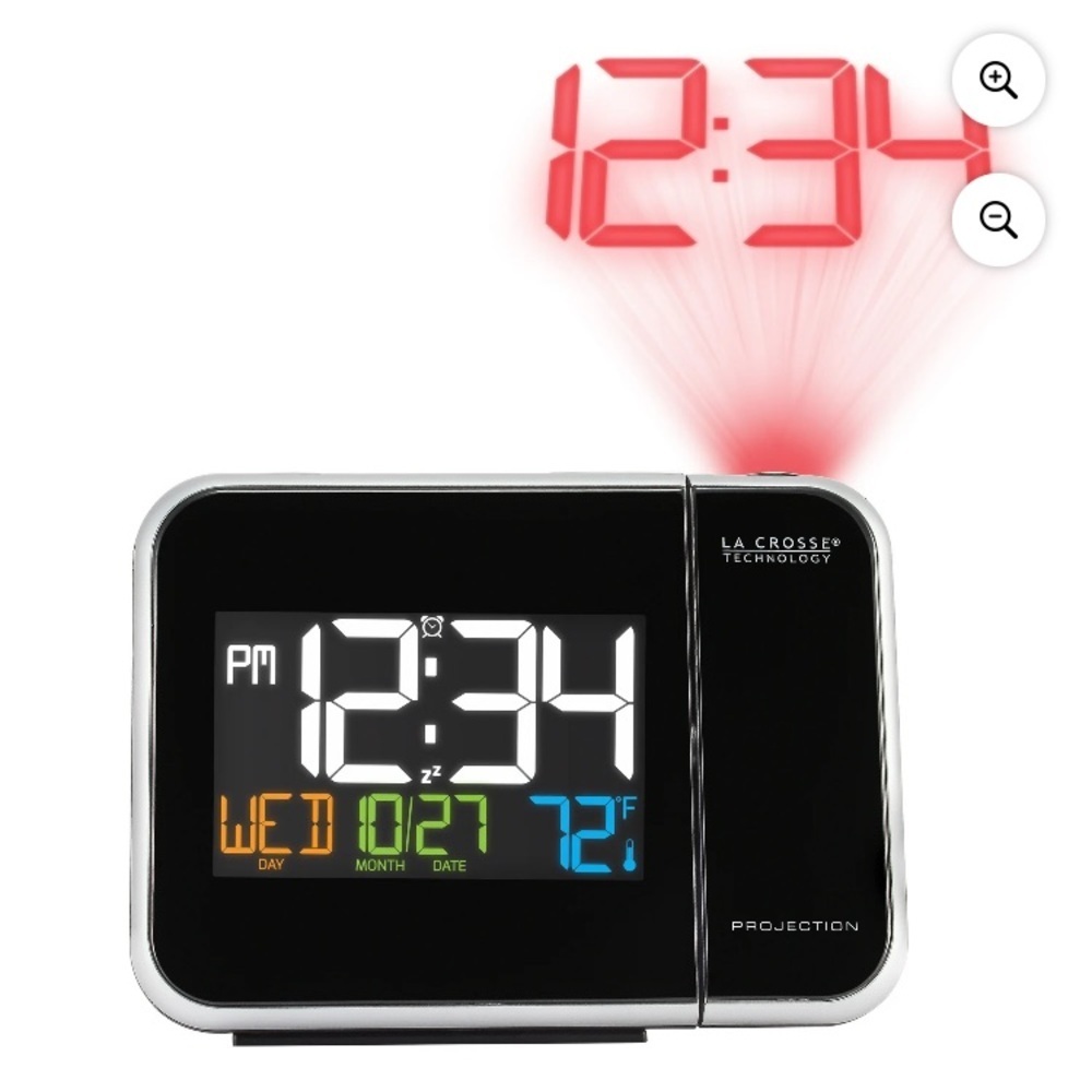 Black and Silver LED Digital Clock with Multi-Color Display - Picture 4 of 10
